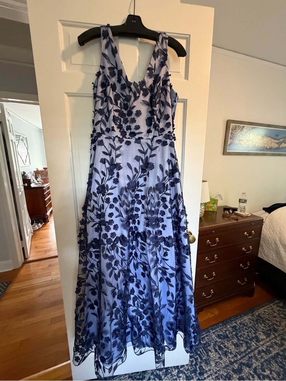 Eliza J,  Size 14, altered to a 5’4”person, Navy Floral